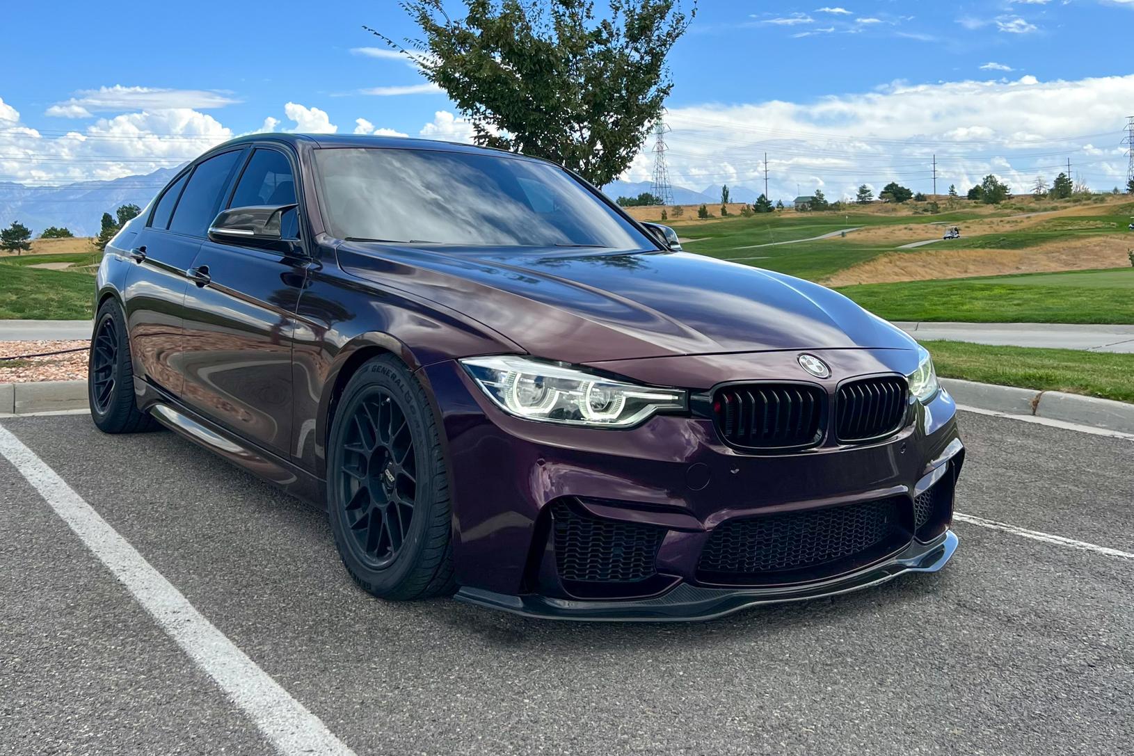Purple BMW 340i parked outdoors